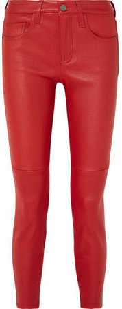 The Stiletto Leather Skinny Pants - Red