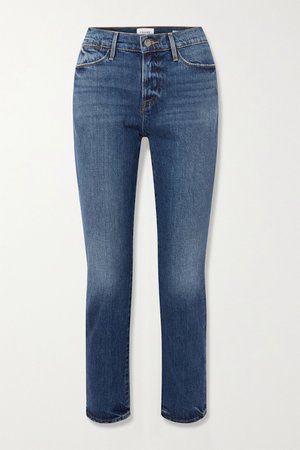 Mid denim Le High straight-leg jeans | FRAME | NET-A-PORTER