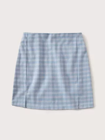 Plaid Print Slit Hem Skirt | SHEIN USA