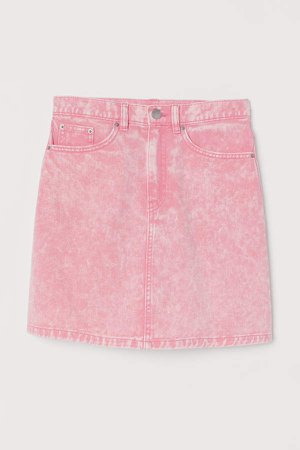 Denim Skirt - Pink
