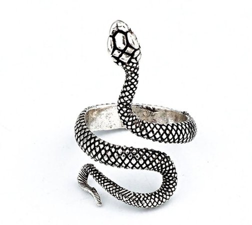 Adjustable Snake Ring Silver and Gunmetal | Etsy