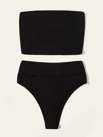 Bandeau High Waist Bikini Swimsuit | SHEIN USA