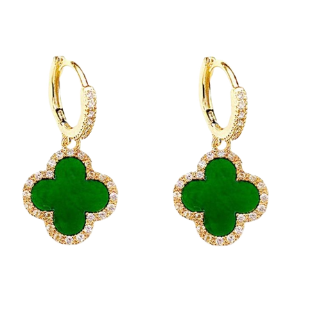 Green and Gold clover earings