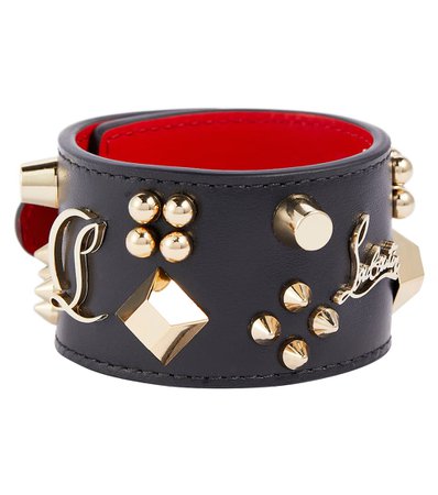 Christian Louboutin Carasky embellished leather bracelet