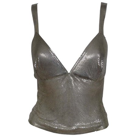 Paco Rabanne Silver Metal Mesh Tank Top For Sale at 1stdibs