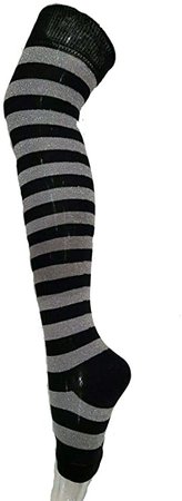 Amazon.com: Ladies Stripe Footless Over the Knee High Socks Women Fancy Casual OTK Socks : Clothing, Shoes & Jewelry