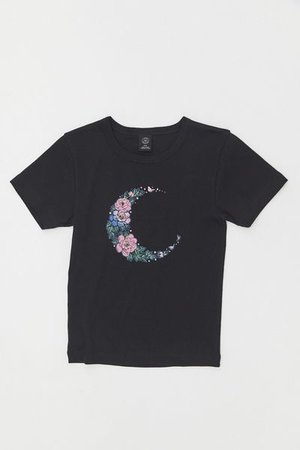 Floral Crescent Moon Baby Tee | Urban Outfitters