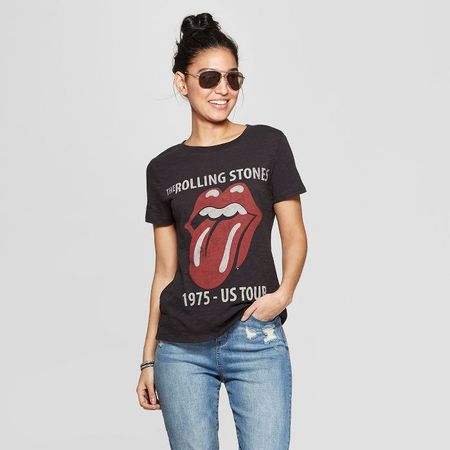 Women's The Rolling Stones Short Sleeve T-Shirt - Bravado (Juniors') - Black L : Target