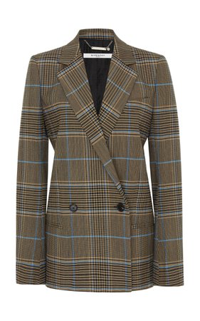 Checked Double-Breasted Wool-Blend Blazer by Givenchy | Moda Operandi
