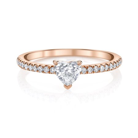 Anita Ko 18k gold heart shaped diamond pave pinky ring