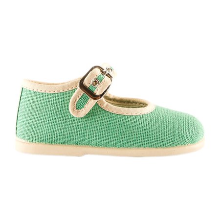 Linen Mary Jane, Green - Kids Girl Accessories Shoes - Maisonette