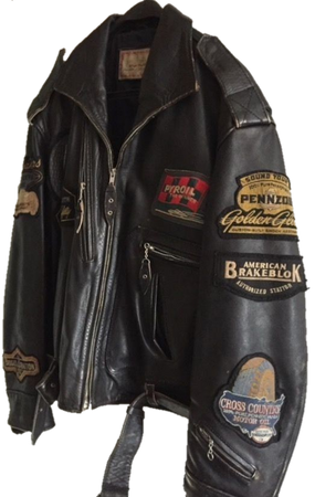 patch leather jacket