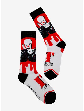 *clipped by @luci-her* IT Pennywise Drip Crew Socks