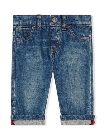 Gucci Kids Baby washed denim jeans $245 - Buy AW19 Online - Fast Global Delivery, Price