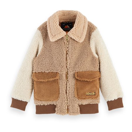 Faux Fur Jacket Beige Scotch & Soda Fashion Teen , Children