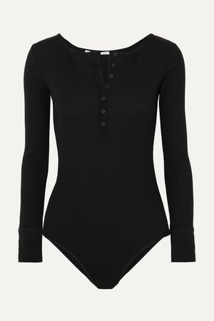 Les Girls Les Boys | Ribbed stretch-cotton jersey bodysuit | NET-A-PORTER.COM