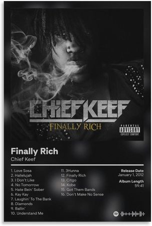 Chief Keef - Finally Rich Canvas Poster