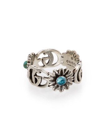 Gucci Double G floral-detail Ring - Farfetch