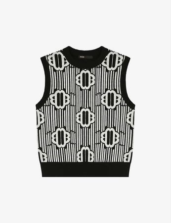 MAJE - Magnolia monogram-pattern stretch-knit sweater vest | Selfridges.com