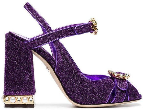 purple Bette 105 lurex crystal sandals