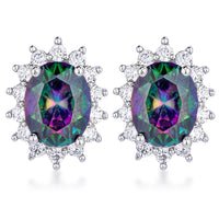 Rhodium Plated Mystic Petite Royal Oval Earrings | Charming Charlie