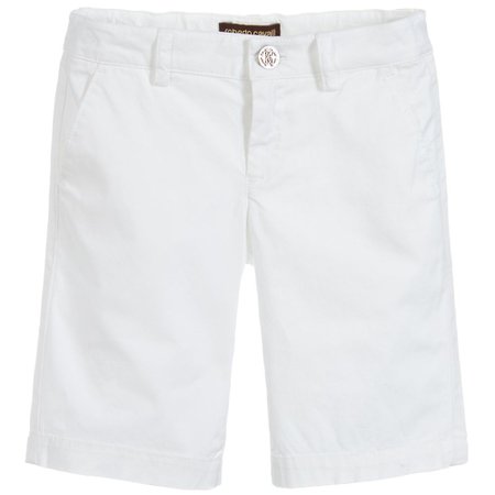 Roberto Cavalli - Boys White Cotton Shorts | Childrensalon Outlet