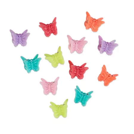 Scunci Butterfly Bright Colors Mini Jaw Clips - 12ct : Target
