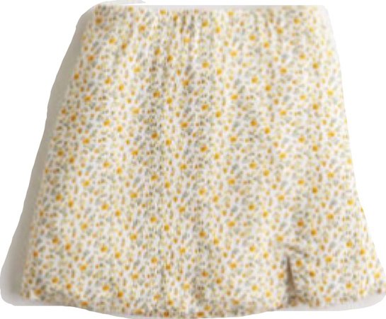 yellow and white mini skirt