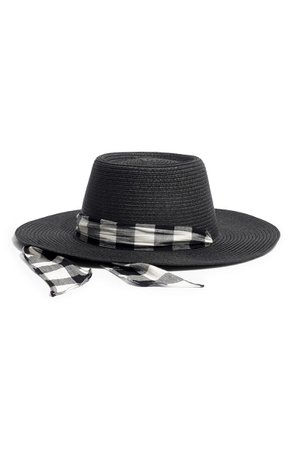 Madewell Stampede Strap Straw Boater Hat | Nordstrom