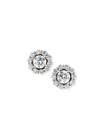 Memoire for Forevermark Blossom Diamond Stud Earrings in 18K White Gold, 1.0tdcw | Neiman Marcus