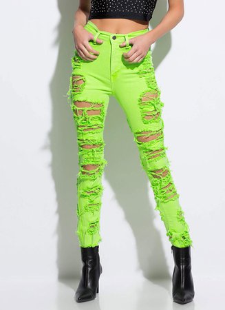 neon green skinny jeans - Google Search