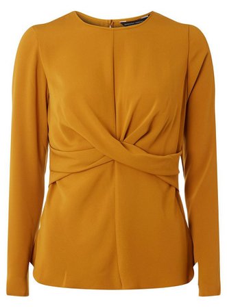 **Yellow Wrap Front Top | Dorothy Perkins