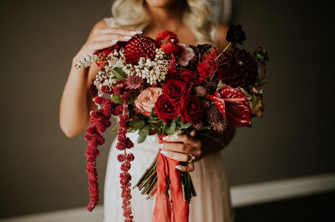 Deep Wine + Berry Florals Shine in this Romantic Autumn Wedding - Green Wedding Shoes
