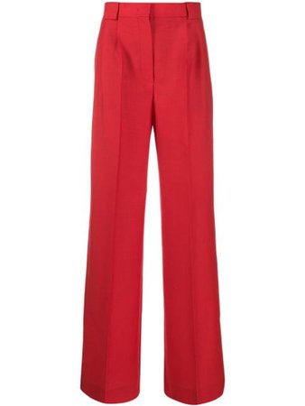 Fendi Wide Leg Trousers FR62405SC Red | Farfetch