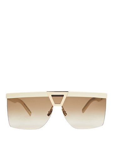 Saint Laurent Square Sunglasses In White | INTERMIX®