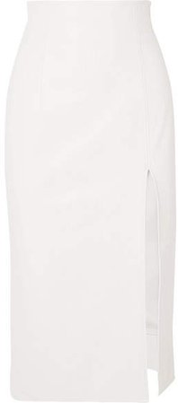 16ARLINGTON - Leather Midi Skirt - White