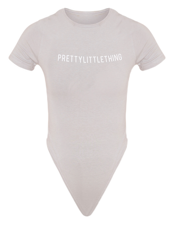 PLT- logo lilac grey short sleeve bodysuit