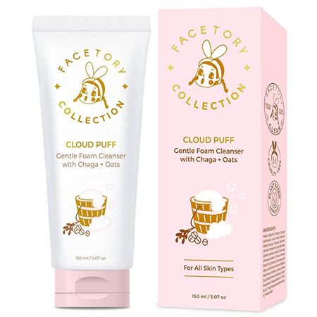 Amazon.com: FACETORY Cloud Puff Gentle Foam Cleanser with Chaga and Oats Extract - Everyday Face Wash, For All Skin Types - Moisturizing, Smoothing, Calming, 150 ml / 5.07 oz : Beauty & Personal Care