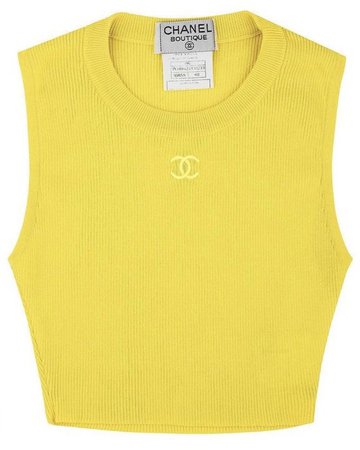 Chanel Yellow Sweater Vest