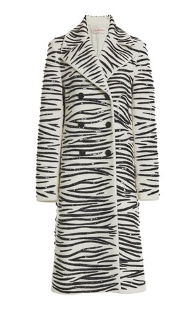 Zebra-Printed Wool-Cashmere Coat By Valentino | Moda Operandi