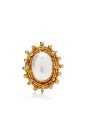 Stone Dots 22k Gold-Plated Pearl Ring By Sylvia Toledano | Moda Operandi