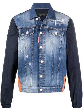 Dsquared2 contrast-sleeve denim jacket blue S74AM1127S30342 - Farfetch