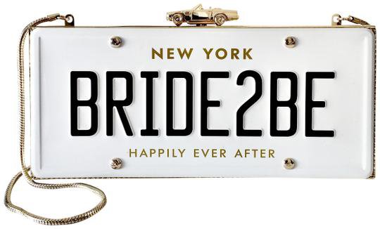 Kate Spade Clutch Bride2be Wedding Belles License White and Gold Metallic Tpu Cross Body Bag - Tradesy