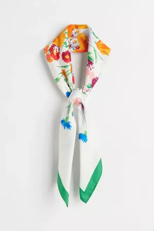 Satin Scarf - White/floral - Ladies | H&M US