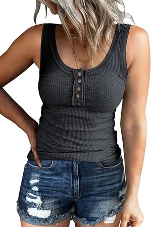 Kissfix Womens Stylish Cowgirl Waffle Knit Top Graphic Henly Country Shirt Sexy Sleeveless Dressy Work Athletic Square Neck Blouse Concert Outfit at Amazon Women’s Clothing store