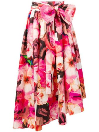 MSGM flared floral print skirt