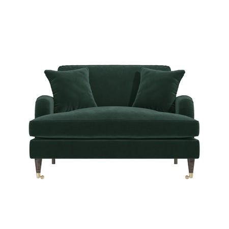 Dark Green Velvet Loveseat - Payton - Furniture123