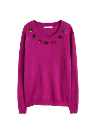 Violeta BY MANGO Sequin embroidery sweater