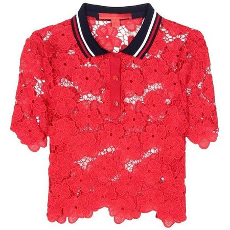 red lace polo