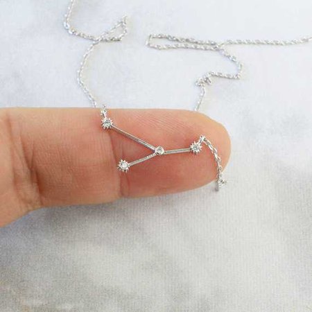Silver Cancer Necklace Zodiac JewelryCelestial Jewelry